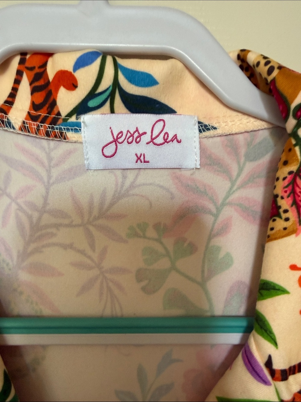 Jess Lea Women's Cream Floral Pajama Top - Cream/Multicolor - Picture 2 of 5